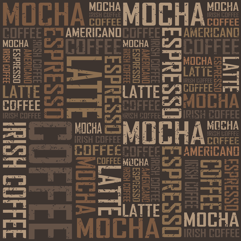 Koffie Typografie 3D Behang