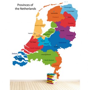 Nederland Kaart Fotobehang Gelijmde