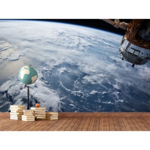 Wereld Met Een Nasa-Satelliet Poster - Gelijmde